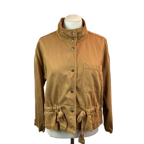 Madewell Snap Front Jacket Womens Medium Cotton  Blend Chestnut Brown - Picture 3 of 12